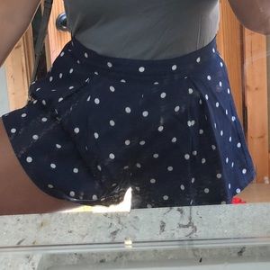 Boutique blue shorts with white polka dots